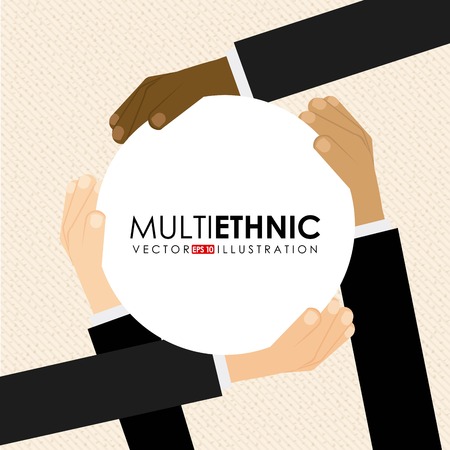 Multiethnic design over beige background, vector illustrationのイラスト素材