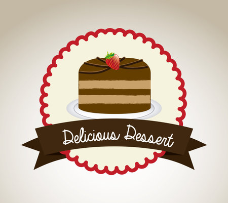 Chocolate design over brown background, vector illustrationのイラスト素材