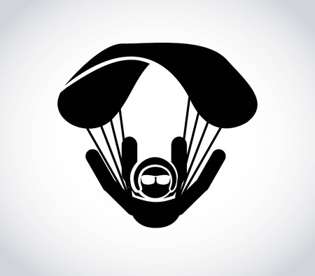 Paragliding design over gray background, vector illustrationのイラスト素材