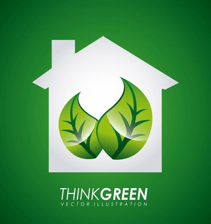 Ecology design over green background, vector illustrationのイラスト素材
