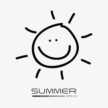 Summer design over white background, vector illustrationのイラスト素材