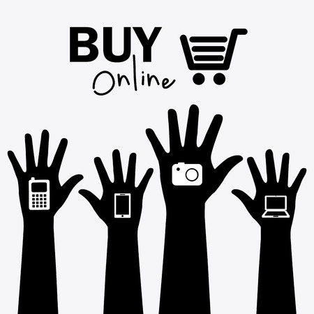 Shopping design over white background, vector illustrationのイラスト素材