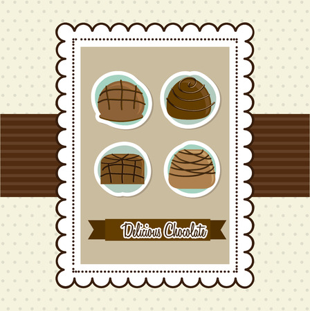 Chocolate design over beige background, vector illustrationのイラスト素材