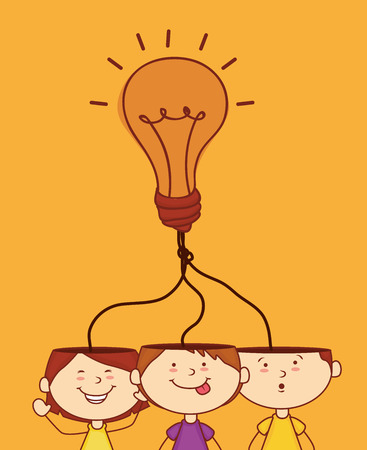 Idea design over orange background, vector illustrationのイラスト素材