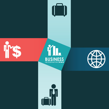 Infographic design over blue backgroundのイラスト素材