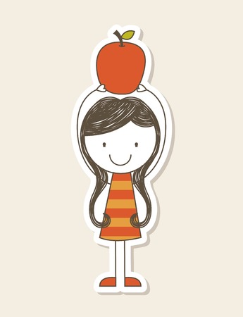 Fruits design over beige background, vector illustrationのイラスト素材