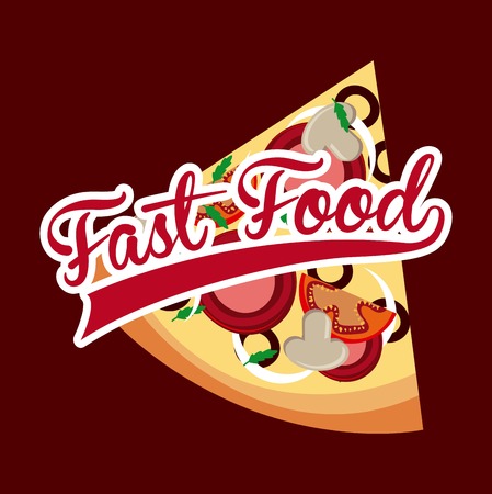 Food design over red background, vector illustrationのイラスト素材