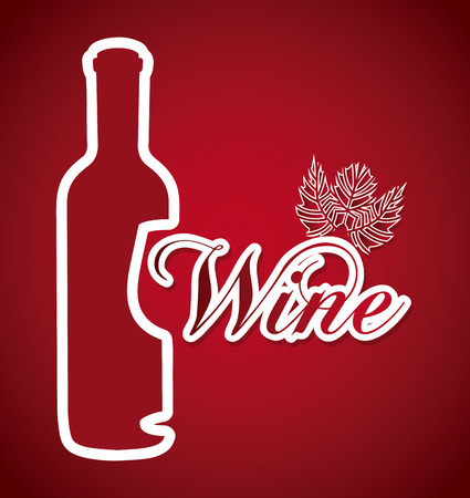 Wine design over red background, vector illustrationのイラスト素材