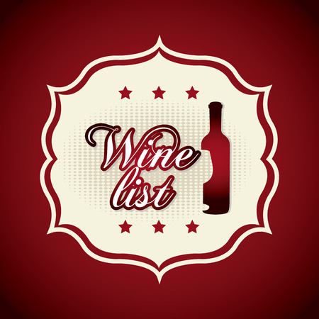 Wine design over red background, vector illustrationのイラスト素材