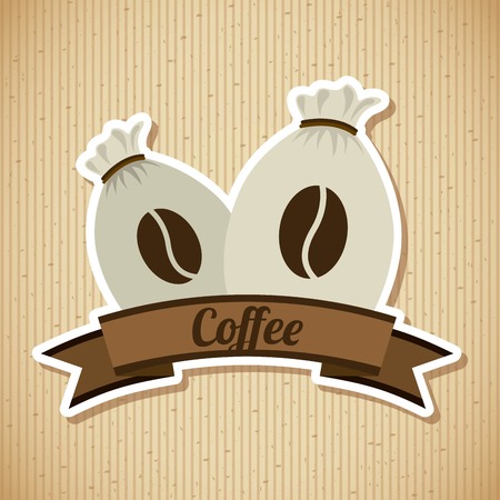 Coffee design over beige background, vector illustrationのイラスト素材