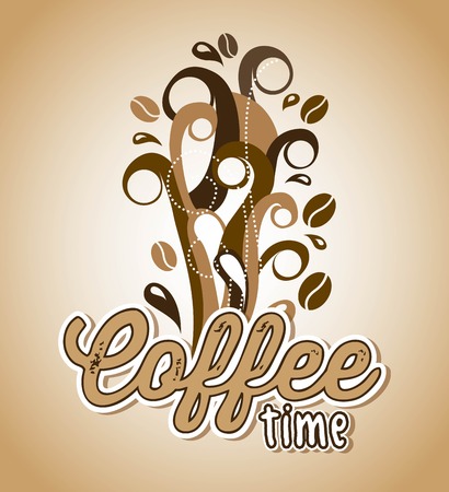 Coffee design over beige background, vector illustrationのイラスト素材