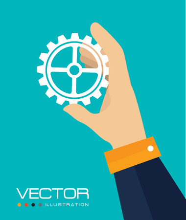 Gears design over blue background, vector illustrationのイラスト素材