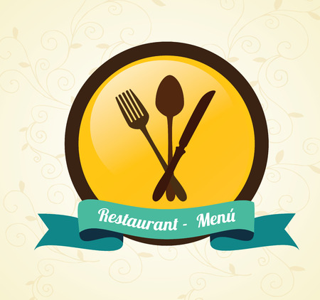 Restaurant design over beige background, vector illustrationのイラスト素材