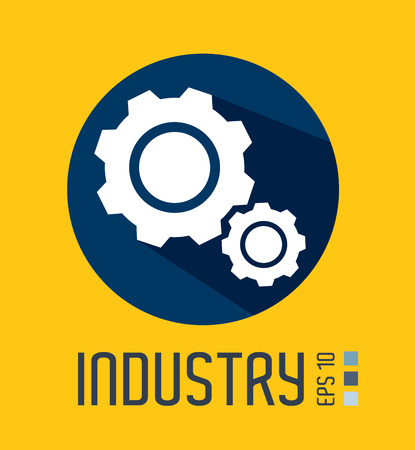 Gears design over yellow background, vector illustrationのイラスト素材