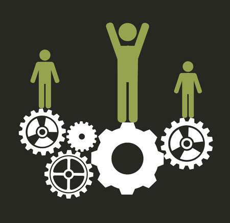 Teamwork design over gray background, vector illustrationのイラスト素材