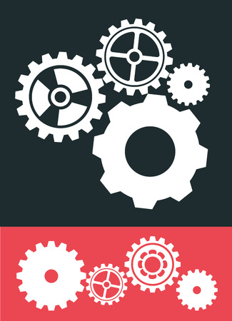 Gears design over gray background, vector illustrationのイラスト素材