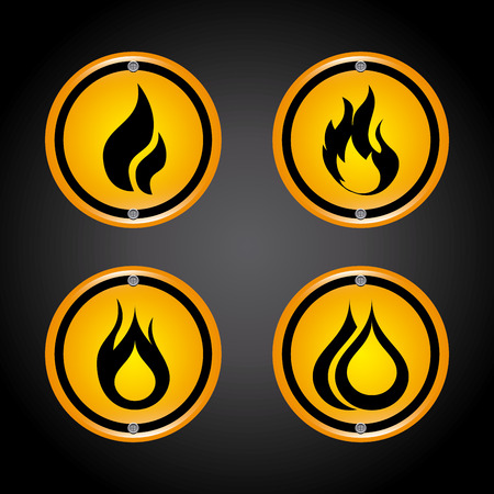 Fire design over black background, vector illustrationのイラスト素材