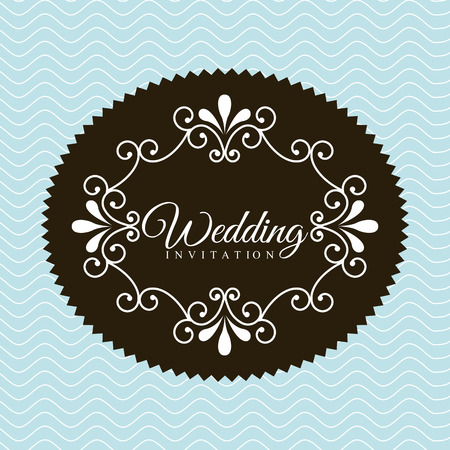 Wedding design over blue background, vector illustrationのイラスト素材