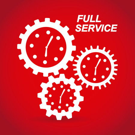 full service over red  background vector illustrationのイラスト素材