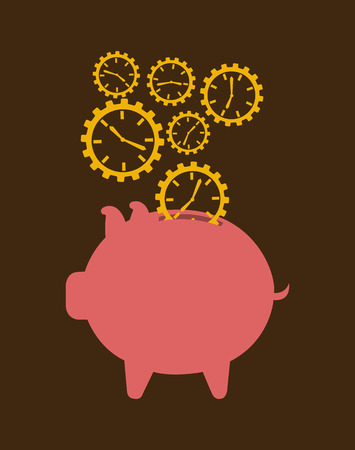 time design over brown background vector illustrationのイラスト素材