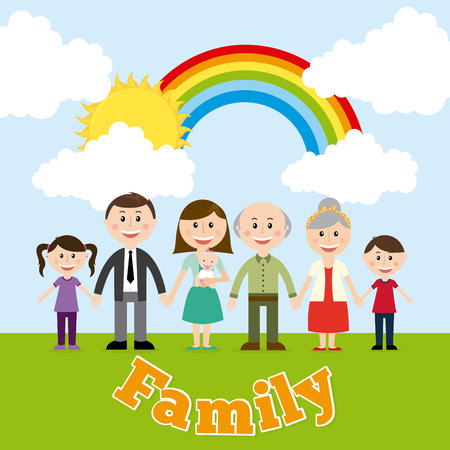family design over sky background vector illustrationのイラスト素材