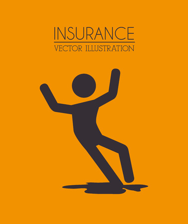 Insurance design over yellow background, vector illustrationのイラスト素材