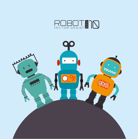 Robot design over blue background, vector illustrationのイラスト素材