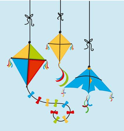 Kite design over blue background, vector illustrationのイラスト素材