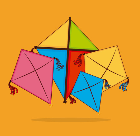 Kite design over yellow background, vector illustrationのイラスト素材