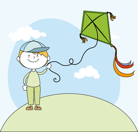 Kite design over white background, vector illustrationのイラスト素材