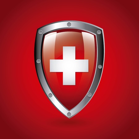 Swiss design over red background, illustrationのイラスト素材