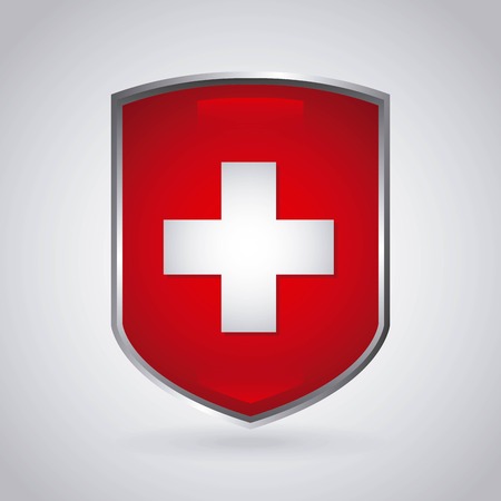 Swiss design over gray background, illustrationのイラスト素材