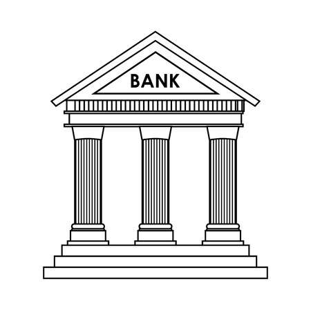 Bank design over white background, illustrationのイラスト素材