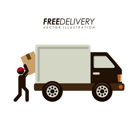 Delivery design over white background illustrationのイラスト素材