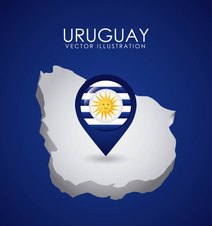 Uruguay design over blue background, illustrationのイラスト素材