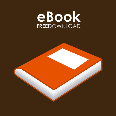 eBook design over brown background, illustrationのイラスト素材