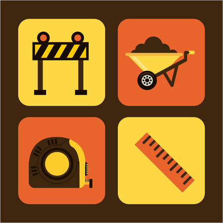 Construction design over brown background, illustrationのイラスト素材
