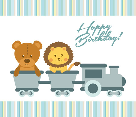 happy birthday design over white background illustrationのイラスト素材