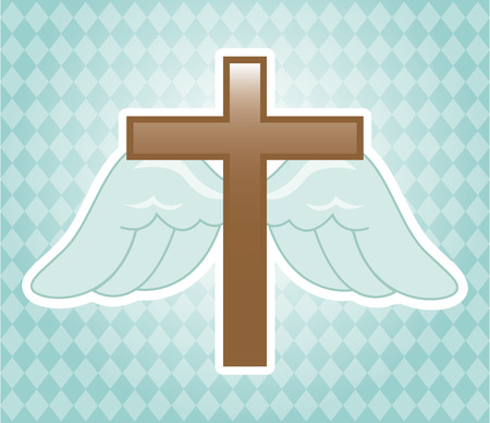 religious design over blue background illustrationのイラスト素材