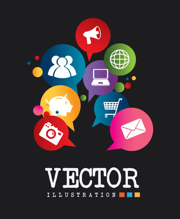 Technology design over black background, illustrationのイラスト素材