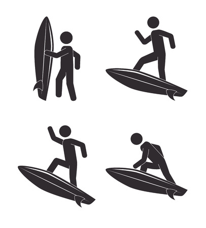 Surf design over white background, illustrationのイラスト素材
