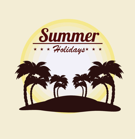 Summer design over beige background, illustrationのイラスト素材