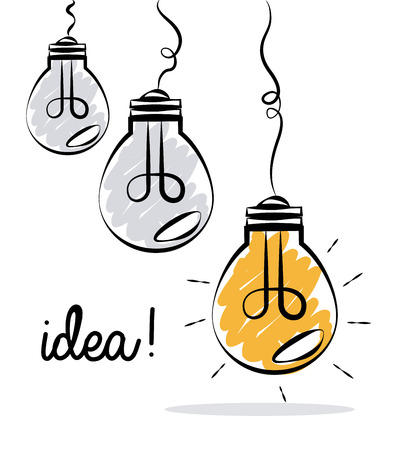 Bulb design over white  background, illustrationのイラスト素材
