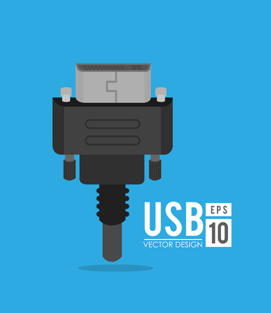 USB design over blue background, illustrationのイラスト素材