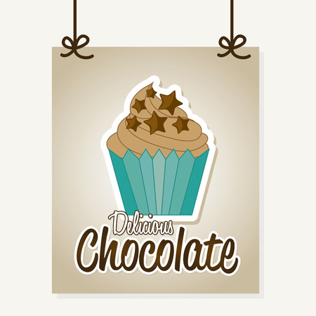 chocolate design over gray background illustrationのイラスト素材