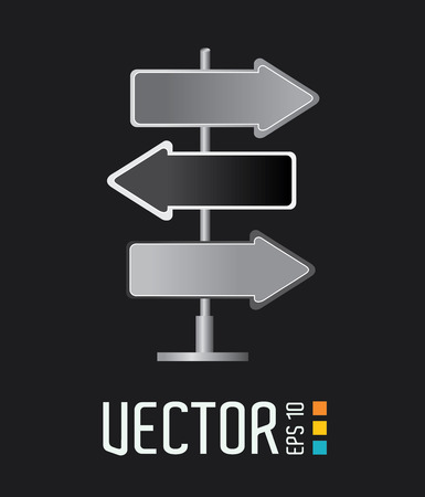 Arrows design over black background, illustrationのイラスト素材