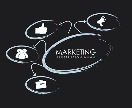 Marketing design over gray background ,illustrationのイラスト素材