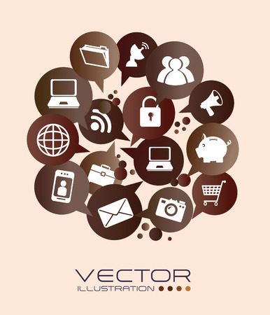 Technology design over beige background, illustrationのイラスト素材