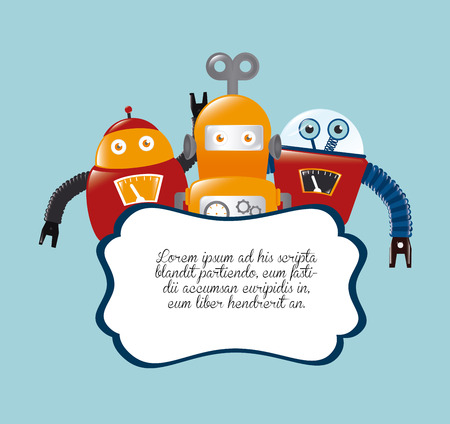 Robot design over blue background, illustrationのイラスト素材