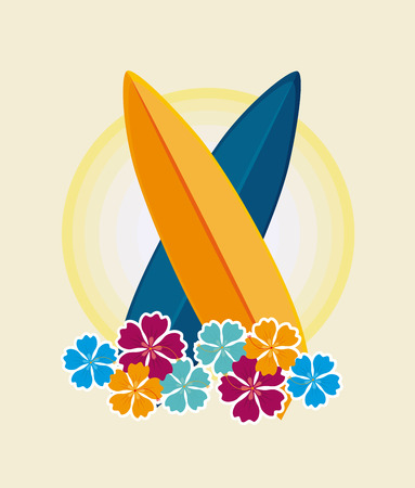 Surf design over beige background, illustrationのイラスト素材